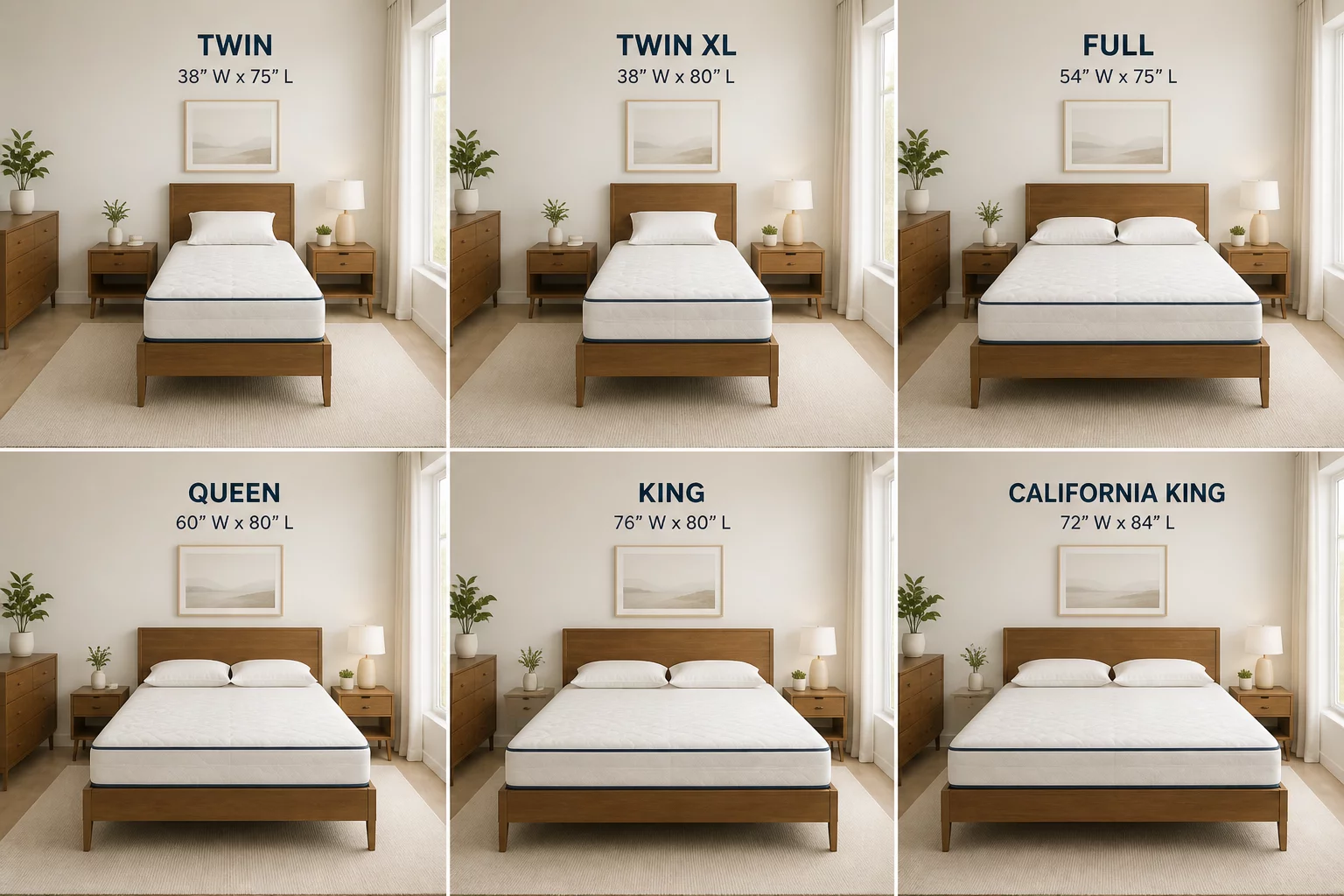 Guide des tailles de matelas