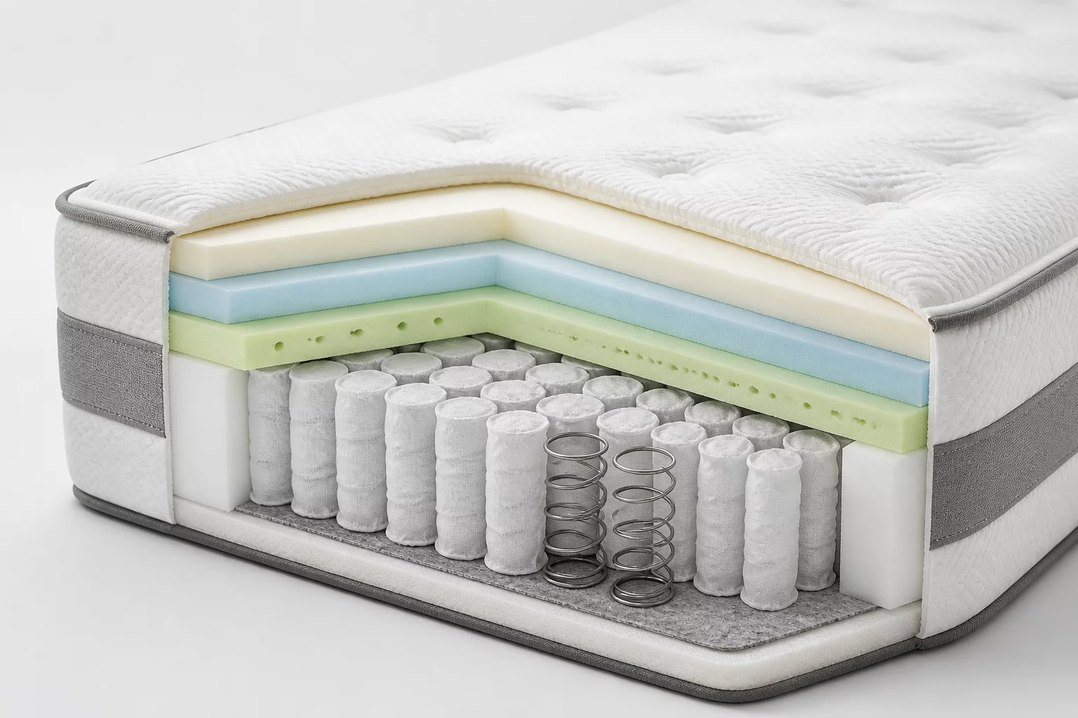 Structure interne et composition d'un matelas performant