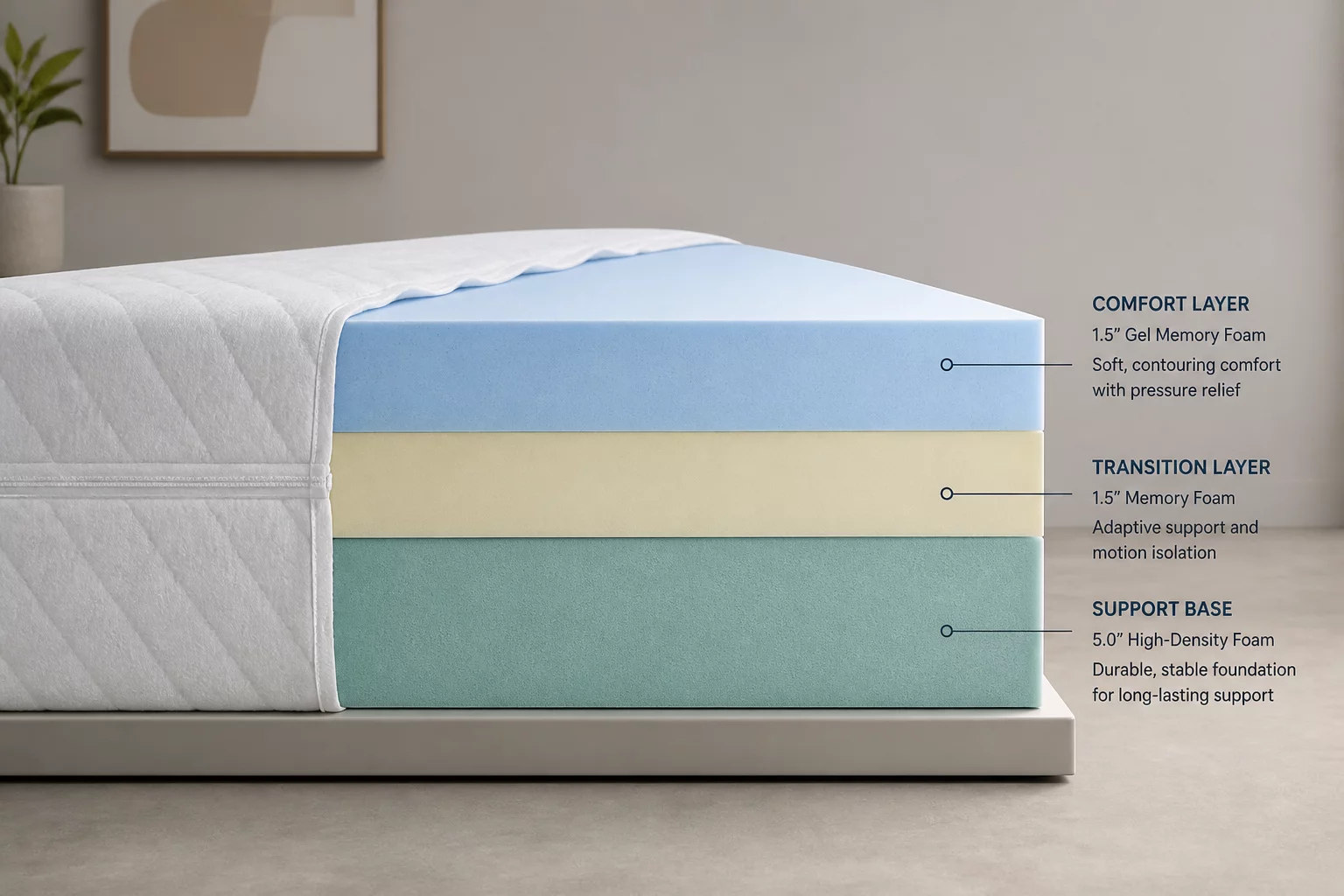 Structure et superposition des couches de mousse